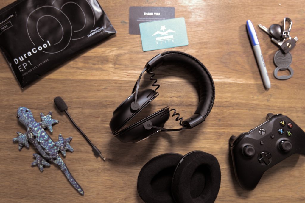 Logitech-G Pro X wired headset with ear cups removed